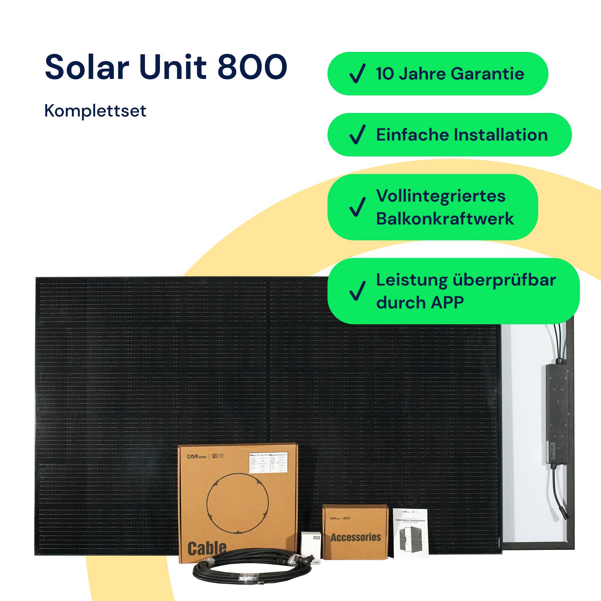 0% MwSt) DAH Solar Solar Inselanlage: Solar-Hybrid-Inverter mit 8x  430-W-Solarmodulen, WLAN, Anschluss-Set (Solar Ladungsregler)